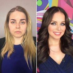 Make-up artists are magicians... They pulled some dark magic and made these women go from Beauty Makeover, Power Of Makeup, Makeup Transformation, Hair Makeover, Makeup Makeover, Without Makeup, Photos Of Women, Love Makeup, Plastic Surgery