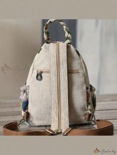 Bird in Bag - Vintage-Inspired Floral Pattern Hand-Woven Backpack for Everyday Use Casual Everyday Woven Backpack, Casual Woven Backpack, Casual Woven Standard Backpack, Daily Use Woven Backpack, Woven Backpack, Waterproof Backpack, Zipper Bag, Bag Vintage, Bird In Bag