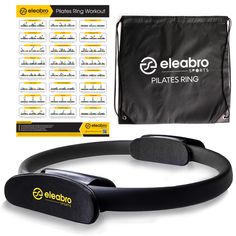 the elebro pilates ring is shown with its accessories