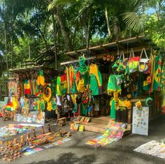 an outdoor market with many items for sale