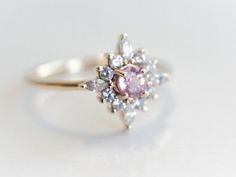 Skylar Pink Sapphire solid 14k gold with 0.3 ct Diamond or | Etsy Sapphire Cluster Ring, Pink Sapphire Engagement Ring, Pink Sapphire Engagement, Pink Sapphire Ring Engagement, Ceylon Sri Lanka, Sapphire Engagement Ring, Pink Ring, Dreamy Wedding, Sapphire Engagement