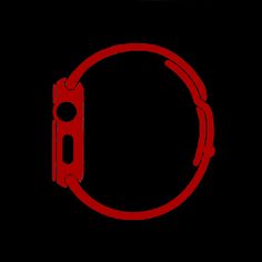 an image of a red clock face on a black background with the words o in it