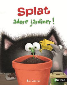 the cover of splatt adore jariner, with an image of a cat in a flower pot