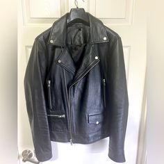 Dstld Leather Biker Jacket. 100% Real Leather. Ykk Hardware. All Pockets Are Functional. Has Two Inside Pockets. There's A Button That's Kind Of Broken (As Pictured) But Is Not Visible When Wearing And It's Still Functional (Pictured). Rest Of The Jacket Is In Like New Condition. Fits Like A Very Fitted Large. Great Alternative To Saint Laurent As The Fit Is Just As Slim. Open To Offers! Designer Outerwear For Biker Events In Fall, Designer Biker Jacket For Fall Events, Leather Biker Jacket, Biker Jacket, Real Leather, Inside Pocket, Mens Jackets, Saint Laurent, The 100