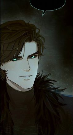 an image of a man with green eyes and black hair, in the middle of a comic