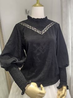 This price is only for a blouse, others are not included. Dress / Top Details:Front Button PlacketNeckline:Ruffle NecklineSleeves:Leg-of-Mutton Sleeves  	 		 			Size 			S 			L 		 		 			Bust 			95 			111 		 		 			Sleeve Length 			57 			62 		 		 			Shoulders 			39 			42 Leg Of Mutton Sleeve, Sleeves Blouse, Gothic Punk, Dress Top, Jacquard Fabric, Lolita Fashion, In Bloom, Ruffle Trim, Alternative Fashion