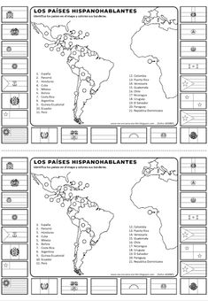 two maps showing the locations of different countries in latin america, and where they are located