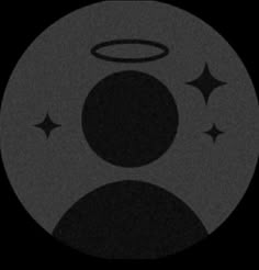 a black and white circle with stars around it