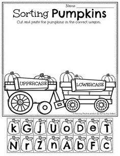 a pumpkin themed worksheet with the words sorting pumpkins and an image of a train