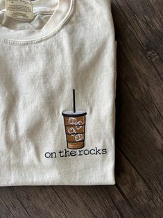 Circuit Ideas, Toddler Halloween, On The Rocks, Coffee Design, Embroidered Tshirt, Dyed Fabric, Cotton Thread, Iced Coffee, Tshirt Colors