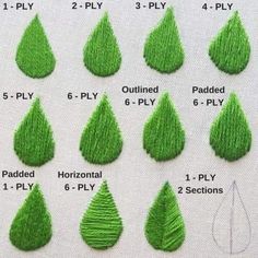 the instructions for how to make needled trees with needles and thread on white fabric