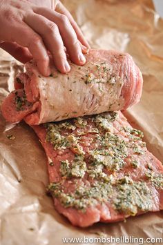 Tuscan Rolled Roast Pork Recipe Rolled Pork Roast, Pork Roulade, Roulade Recipe, Rolled Roast, Pork Recipes For Dinner, Pork Roast Recipes