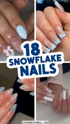 Snowflake Nail Design, Snowflake Nails, Christmas Nail Designs, Christmas Nail, Nail Designs Spring, Nail Games, Winter Theme, Holiday Nails