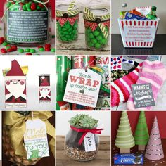 christmas crafts and decorations are featured in this collage with the words, sayings, and