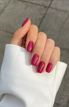 Berry Nails, Fall Gel Nails, Nagel Tips, Gel Nail Colors, Red Nail, Fall Nail Colors, Dipped Nails, Classy Nails, Chic Nails