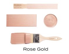 the rose gold paint is being used for painting