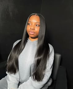 Sew In Straight Hair, Sew In Wig, Straight Weave Hairstyles, Sew In Hairstyles, Black Ponytail Hairstyles, Black Women Hair, Quick Natural Hair Styles, Girl Hairstyle