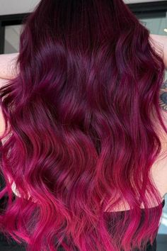 Raspberry Sorbet Pink Faded Magenta Hair, Red Into Pink Hair, Dark Red To Pink Ombre Hair, Red Hair Pink Undertones, Cranberry Pink Hair, Raspberry Sundae Hair Color, Pink Hair Color On Black Women, Black And Fuschia Hair, Pink And Brown Balayage