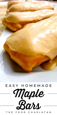 Deliciously puffy, chewy donut bars with a sweet maple glaze. Homemade Maple Bars, Maple Bars Recipe, Maple Donuts Recipe, Sweets Homemade, Maple Donuts, Maple Bars, The Food Charlatan, Donut Muffins