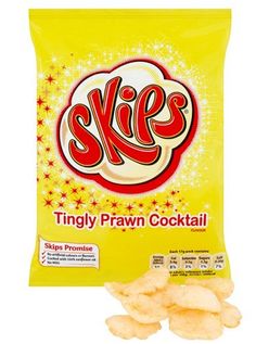 a bag of silly prawn cocktail mix on a white background with the word ske in red