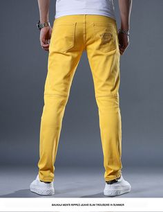 Product information: Pattern: solid color Color: yellow, red, white Elasticity: Micro elasticity Pants length: trousers Waist Type: Mid waist Size: 28, 29, 30, 31, 32, 33, 34, 36, 38 Fabric name: Cotton Applicable Gender: Male Applicable age group: Adult Pants type: loose type Note: 1. Asian sizes are 1 to 2 sizes smaller than European and American people. Choose the larger size if your size between two sizes. Please allow 2-3cm differences due to manual measurement. 2. Please check the size chart carefully before you buy the item, if you don't know how to choose size, please contact our customer service. 3.As you know, the different computers display colors differently, the color of the actual item may vary slightly from the following images. Packing list: Jeans * 1 Product Image: Marketing Logo Design, Marketing Logo, Short Coat Jackets, American People, Shoes With Jeans, Type Of Pants, Short Coat, Pants Length, Business Fashion