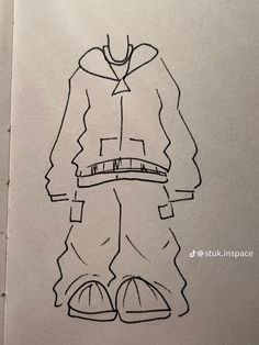 a drawing of a person wearing a hoodie