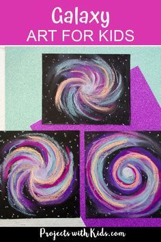 galaxy art for kids with text overlay