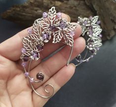 These fancy elvish styled ear cuffs can be used as bridal jewelry, for cosplays and more!  Sold as a matching pair. Please note: since each cuff is hand-made, slight variations may exist. Wire Elf Ears, Elvish Jewelry, Diy Fairy Wings, Elf Ear, Elf Ear Cuff, Fairy Ears, Whimsical Dress, Fairytale Fashion, Elf Ears