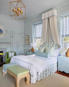 a bedroom with a large bed and lots of windows