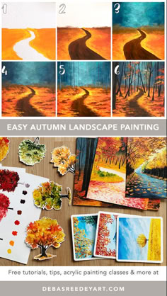 the steps to painting autumn landscape with acrylic paint