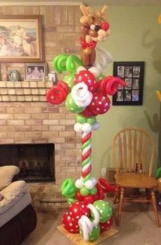 a christmas decoration in the middle of a living room