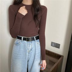 Description FashionSierra - Knitted Half Turtleneck Full Sleeve Basic Tops   Length: 56cm  Bust: 70-100cm  Sleeve: 55cm  Shoulder: 30cm  Recommended weight/height: less than 60kg/170cm                                                                                                                                         window.adminAccountId=226512373; Prom Dresses Boho, Basic Sweaters, Boho Floral Dress, Swimsuit Dress, Prom Dresses Long With Sleeves, Softest Sweater, Basic Tops, Dress Cuts