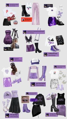 Check out wwwlenacom's Shuffles this took forever. what outfits next?? #gut #oliviarodrigo #vampire #badidearight #gethimback #gutsoutfits #gutstour #outfit #inspo #outfitinspo #purpleoutfit #concertoutfit #touroutfit #gutsinspired Songs As Outfits, Estilo Blair Waldorf, Vampire Clothes, Taylor Outfits, Taylor Swift Tour Outfits, Taylor Swift Outfits, Concert Looks