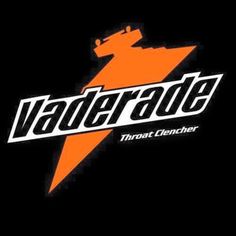 an orange and black logo with the word vaderade on it's side