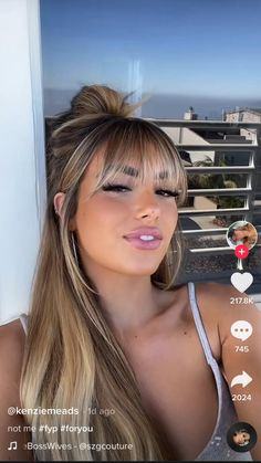 Ash Blonde Hair With Fringe, Fringe With Balayage, Brunette To Blonde With Bangs, Light Brown Hair With Money Piece Bangs, Hair Color Inspiration 2023, Honey Brown Hair With Money Piece, Blonde Highlights On Dark Hair With Bangs, Bangs And Money Piece, Brown Hair With Blonde Highlights Bangs