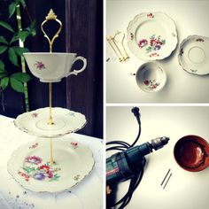 there are four different types of teacups and saucers