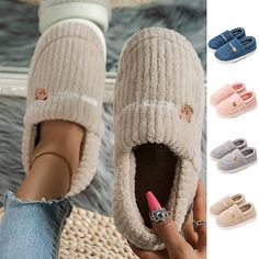 Category:Slippers; Upper Materials:Elastic Fabric; Season:Spring   Fall,Fall; Heel Type:Flat Heel; Gender:Women's; Style:Minimalism,Comfort,Casual; Heel Height(inch):<1; Outsole Materials:TPR; Occasion:Home,Daily; Closure Type:Loafer; Pattern:Dog; Listing Date:09/21/2023; 2023 Trends:Plush Slippers,Warm Slippers,House Slippers,Plus Size,Fuzzy Slippers Fluffy Slippers House Slippers Womens, Slippers Fluffy, Winter Flats, Fluffy Slippers, Bedroom Slippers, Fuzzy Slippers, Stylish Glasses, Warm Slippers, Soft Shoes