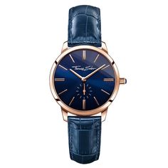 WA0250 Glam Spirit Blue Rose Watch Rose Watch, Alligator Print, Thomas Sabo, Rose Gold Watch, Women's Watch, Blue Bracelet, Printed Leather, Daniel Wellington, Silver Watch