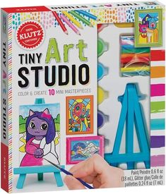 Klutz Klutz Tiny Art Studio Craft Kit - Little Miss Muffin Children & Home Tiny Art Studio, Masterpieces Painting, Artist Easel, Scale Art, Tiny Art, Tiny Studio, Activity Kits, Glitter Paint, Piet Mondrian