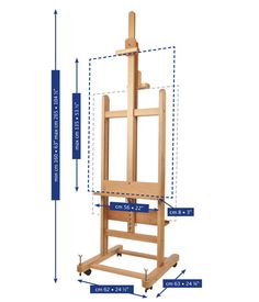 an easel is shown with measurements for it