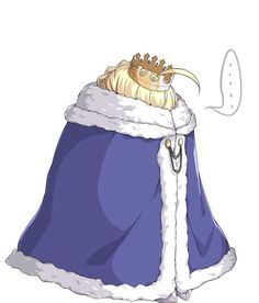 a drawing of a sleeping bag with a crown on top