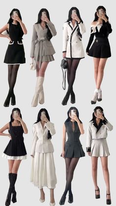 outfits para oficina girl boss Auntie Outfit Ideas, Korean Expensive Outfit, 2000s Office Outfits, Dressy Winter Outfits Dresses, Formal Korean Outfit, Coquette Office Outfit, Korean Formal Outfits For Women, Jennieism Outfits, Korean Outfits Elegant