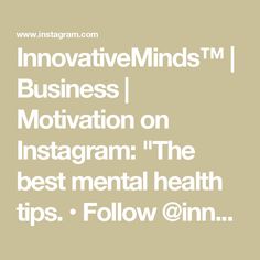 the words innovation minds, business motivation and instagramm are in white on a beige background