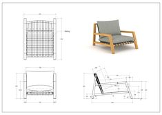 an image of a chair and its measurements