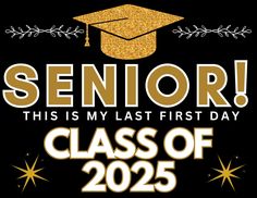 the class of 205 is going to be senior and it's in gold glitter