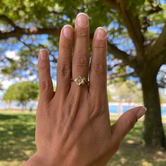 The Plumeria line is inspired by exotic Plumerias that bloom on every Hawaiian Island. Evoke the unique fragrance found in these beautiful blossoms and rediscover memories in Paradise with our Plumeria Collection. Plumeria Design Ring 14k Yellow Gold Natural Diamond: 0.015 CTW Measures approximately 11mm at the crown Additional ring sizes are available upon request. Contact us for assistance. Locally Made in Hawaiʻi Forever Guarantee (Lifetime Warranty on the life of the piece) Free Shipping on Plumeria Design, Grace Symbol, Unique Fragrance, Hawaiian Islands, Jewelry Repair, Military Discounts, Maui, Ring Designs, Natural Diamonds