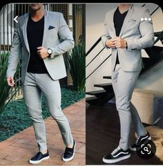 Suit With Vans, Men Blazer Outfits, Vans Outfit Men, Business Casual Attire For Men, Formal Attire For Men, Suits And Sneakers, Mens Winter Fashion Outfits, Mens Casual Suits, Blazer Outfits Men