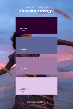 the color scheme for alchemist archetye is shown in shades of purple and pink