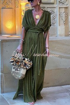 Grecian Dress, Loose Midi Dress, Maxi Dress Sale, Greek Style, Midi Dress Party, Maxi Dress Green, Lace Fashion, Ruched Dress, New Arrival Dress