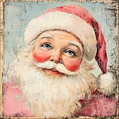 an old - fashioned painting of santa claus wearing a red hat and holding his hand out